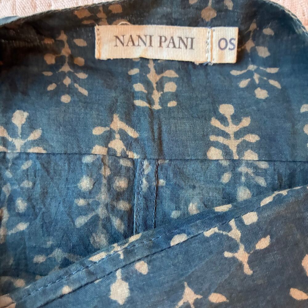 Nani Pani Talia Top Small Hand Block Print Cotton Artisan India Blouse-OS - Picture 2 of 8
